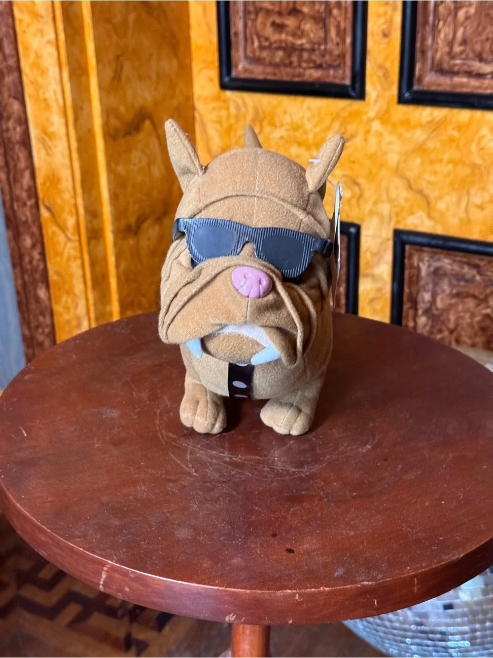 Homies Plush Bulldog Dog Toy in Tan with Sunglasses